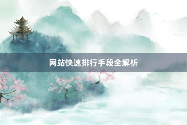 网站快速排行手段全解析